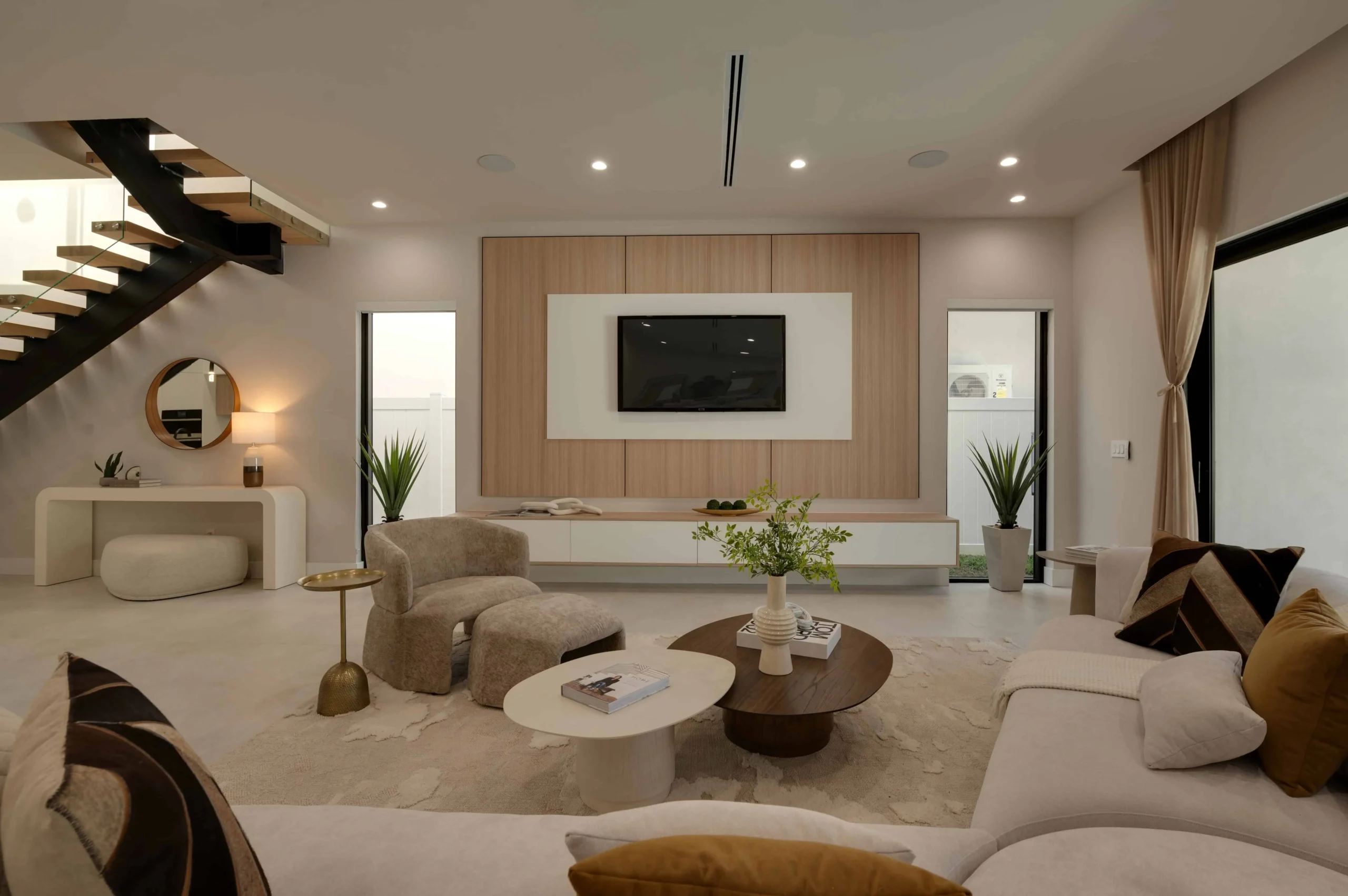 Original living room real estate photograph before professional editing