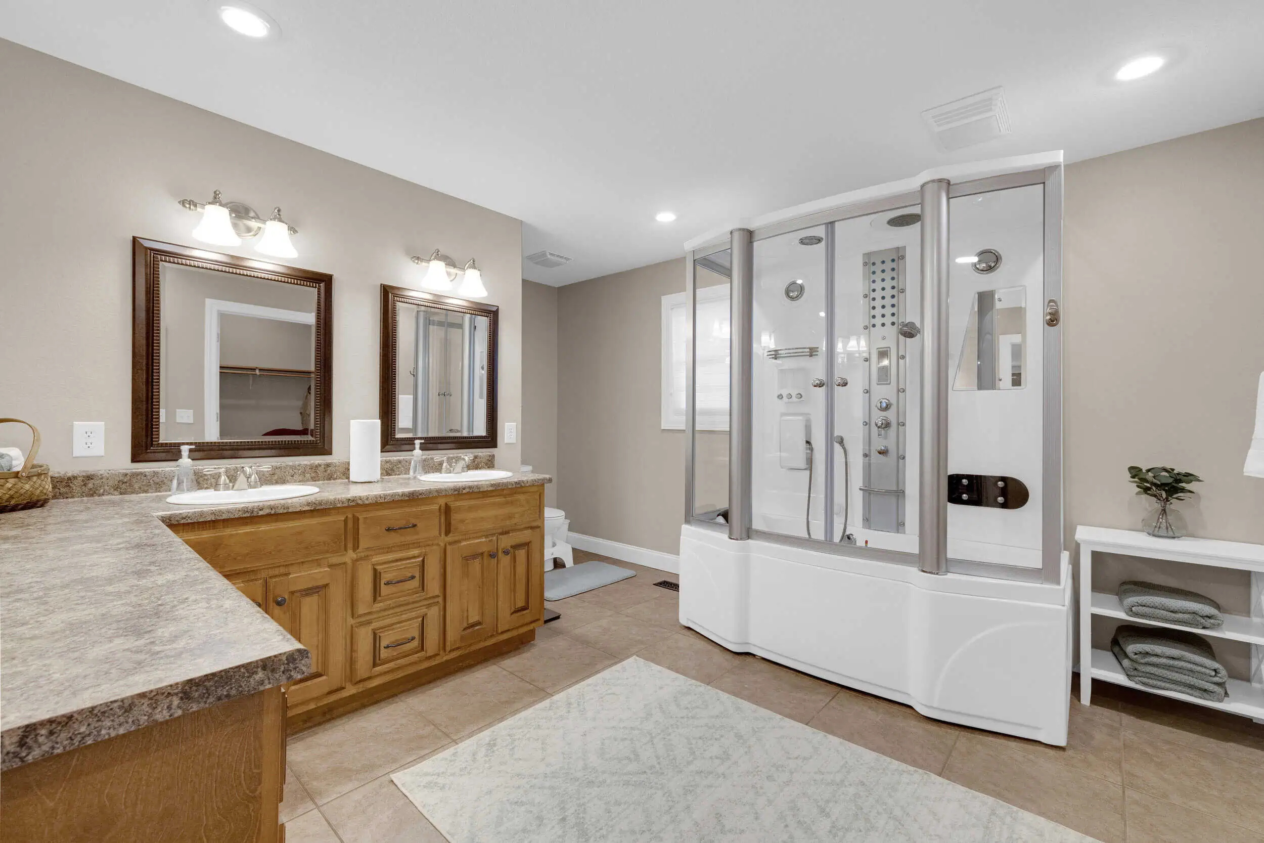 Professionally edited residential bathroom photograph