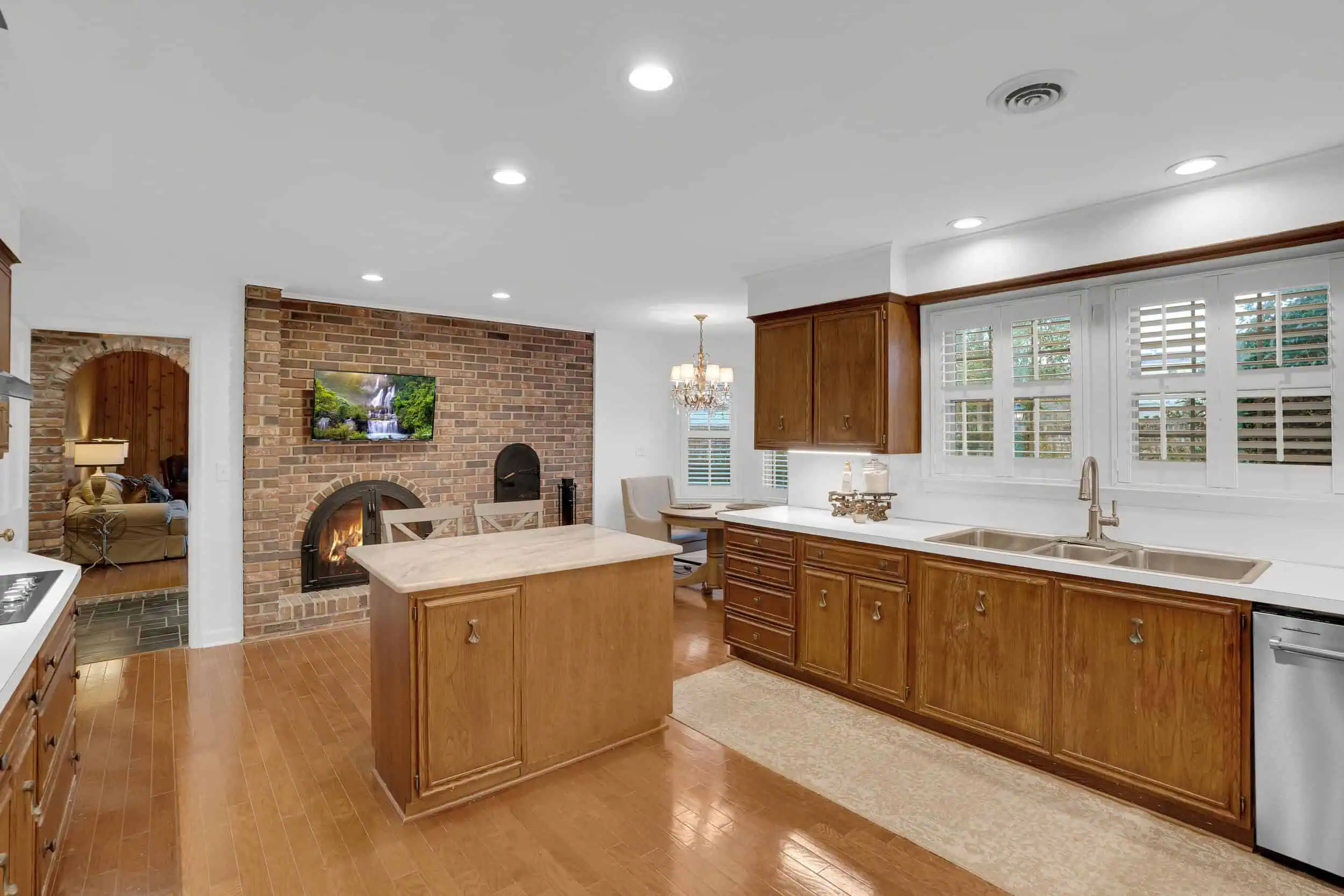 Professionally edited traditional residential kitchen photograph
