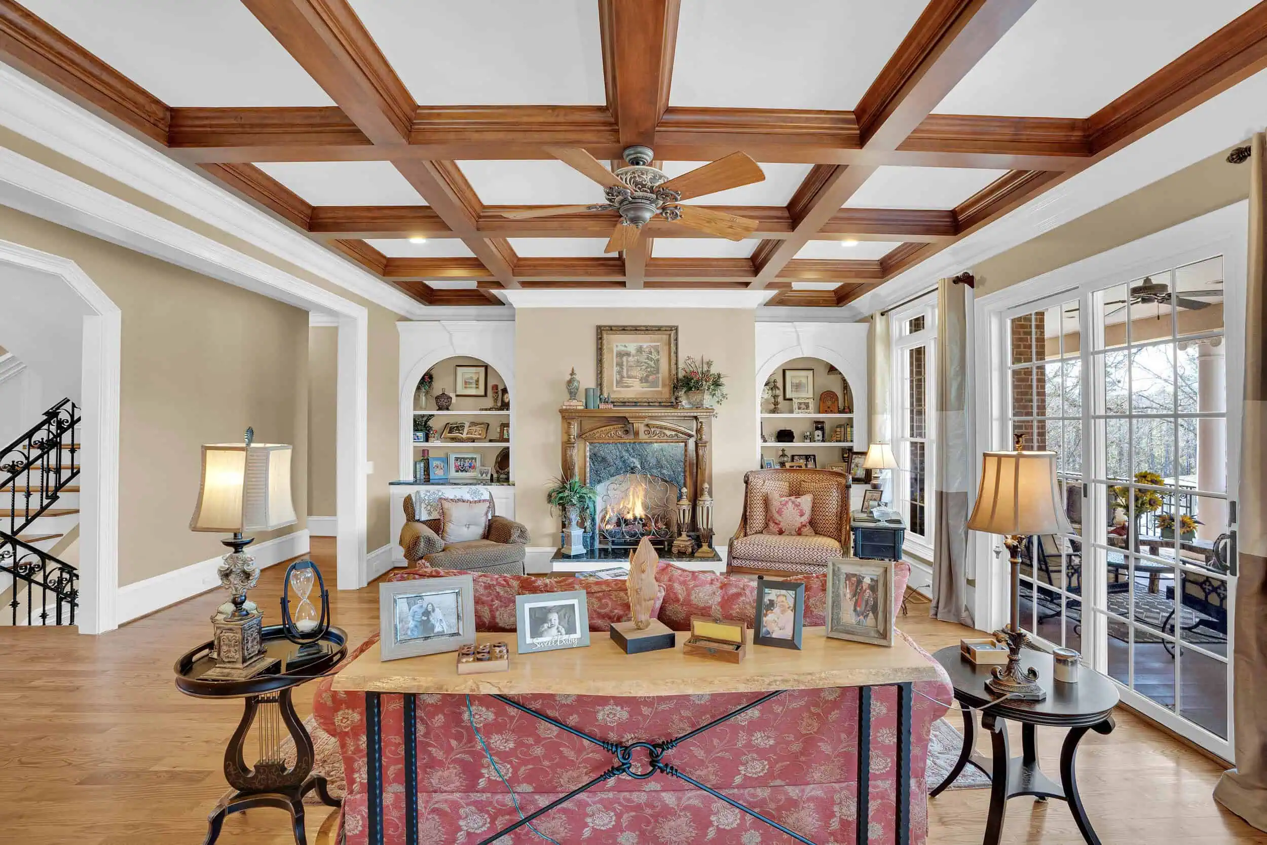 Professionally edited luxury living room photograph