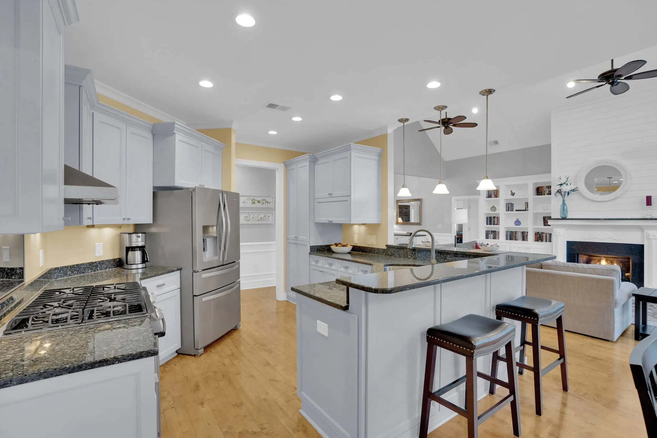 Professionally enhanced real estate kitchen photograph